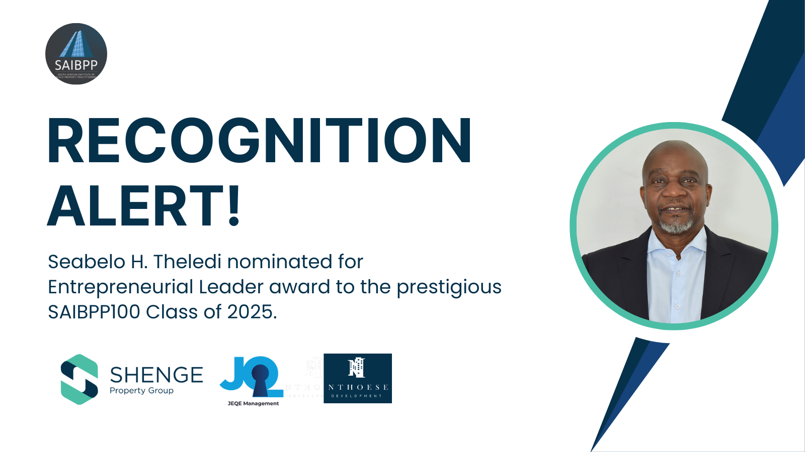 Read more about the article A Visionary Recognised – Seabelo Herbert Theledi Joins the SAIBPP100 Class of 2025